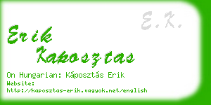 erik kaposztas business card