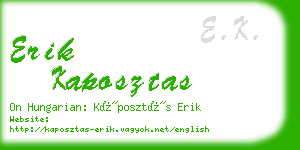 erik kaposztas business card